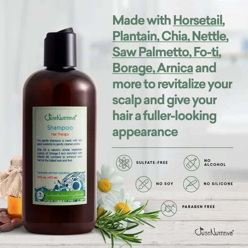 Vista 6 de Champú de terapia de pérdida de cabello el mejor champú para cabello saludable ingredientes nutritivos que alimentan e hidratan el cabello