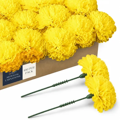Vista 8 de Royal Imports Flores artificiales de clavel para bodas - Verde100pk