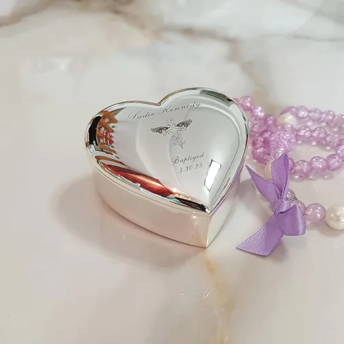 Vista 6 de Caja de recuerdo de joyería de corazón personalizada, aniversario para amiga, compañera de trabajo, esposa o hija, regalos con nombre grabado