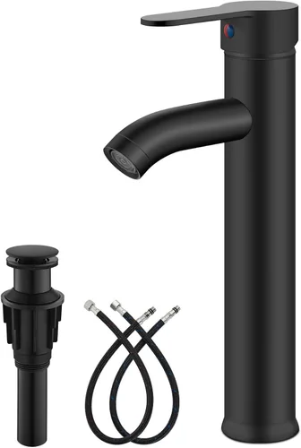 Vista 10 de gotonovo Grifo para Lavabo Vessel Grifo de Baño Moderno de 1 Orificio Montaje en Cubierta Lavatorio Tocador Grifo Mezclador de Una Sola Manija