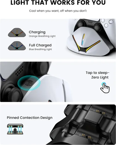 Vista 3 de Drop & Charge-PS 5 Controller Charging Station