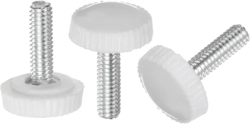 Vista 15 de uxcell 20 pomos moleteados de rosca métrica macho M4 x 0.236 in, pomos de sujeción de tornillo de pulgar, mango de plástico con perno roscado