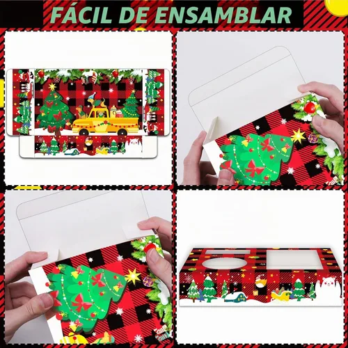 Vista 3 de 32 piezas de suministros para fiesta de Navidad, bandejas de aperitivos para noche de cine, contenedores para palomitas, dulces, comida y bebidas
