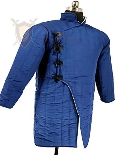 Vista 4 de Medieval Thick Padded Gambeson Coat Aketon Full Length Jacket Armor Costumes Dress SCA LARP by ITS Medieval