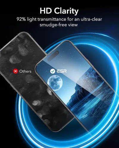 Vista 8 de ESR Paquete de 3 para iPhone 14 Pro Protector de Pantalla de Privacidad, Protector de Pantalla de Privacidad de Vidrio Templado Anti-espía