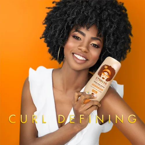 Vista 9 de ETNIKER - Kit de definición de cabello rizado y ondulado con textura afro, gel, hidroelixir y crema de peinado Control, nutrir, definir Coco