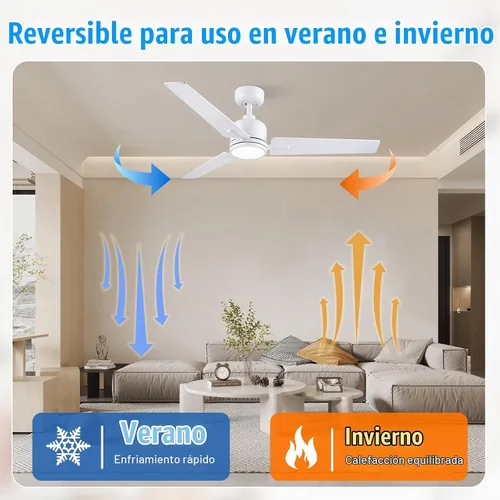 Vista 6 de Newday Ventiladores de techo de 48 pulgadas con control remoto de luces para dormitorio, sala de estar, cocina, oficina, interiores o exteriores