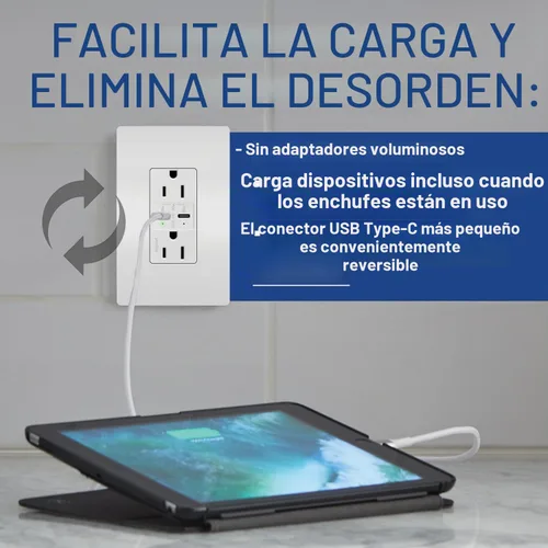 Vista 5 de Legrand Radiant R26USBPDW - Toma de corriente dúplex decoradora resistente