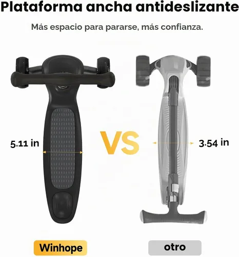 Vista 28 de 3 Wheel Kids Scooter with Light-Up Wheels, Ages 3-8 Negro