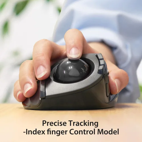 Vista 4 de ELECOM DEFT - Ratón de trackball, inalámbrico de 2.4 GHz, control de dedos, función de 8 botones con seguimiento suave, diseño ergonómico, sensor