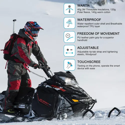 Vista 7 de Guantes de invierno para hombres y mujeres, guantes de snowboard y esquí, impermeables y aislados, resistentes al viento para clima frío