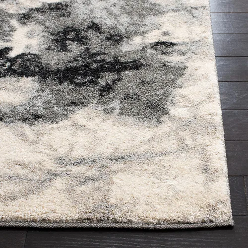 Vista 3 de SAFAVIEH Retro Collection - Alfombra decorativa de 2 pies 3 pulgadas x 5 pies, color crema y gris, diseño abstracto moderno, no desprende pelusa