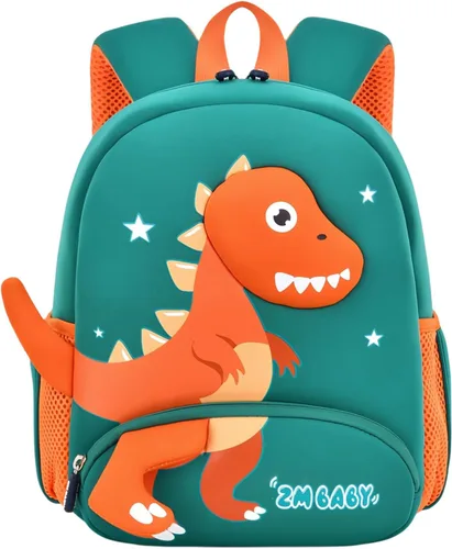 Vista 11 de Bansusu Mochila infantil antipérdida de dinosaurio para niños preescolares con correa de seguridad, mochila pequeña ligera para niños, bolsa