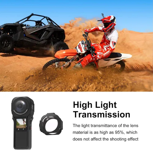Vista 3 de PULUZ Protector de lente de PC para Insta360 ONE RS de 1 pulgada 360 Edition antiarañazos, a prueba de polvo, transmisión HD, Insta360 ONE RS de 1