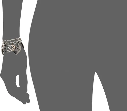 Vista 3 de GUESS Pulsera básica con dije de logotipo de metal mixto, Base