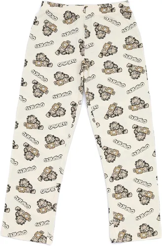 Vista 8 de Garfield Pijama para mujer Camiseta verde perezosa para adultos y mujeres con pantalones largos color crema, mercancía de película