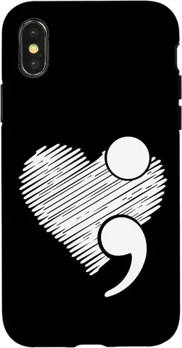 Vista 5 de Suicide Awareness - Suicide Prevention Heart Semicolon Gift Case for iPhone 17