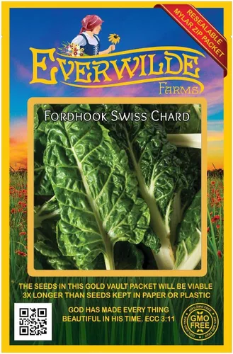 Vista 4 de Everwilde Farms - Semillas de acelgas Fordhook de 1 onza - Gold Vault