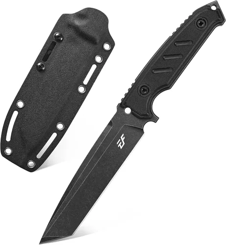 Vista 8 de Eafengrow EF129 Cuchillo de hoja fija, hoja tanto de acero DC53, mango G10, cuchillos fijos de espiga completa, cuchillo recto para campamento Verde
