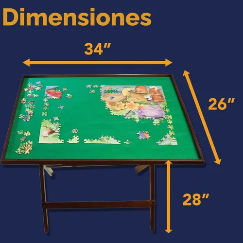 Vista 2 de Mesa plegable Bits and Pieces para armar rompecabezas en cualquier parte; se pliega fácilmente para almacenarse mientras no se utiliza