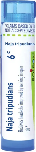 Vista 13 de Boiron Naja Tripudians 1M Md 80 pellets para dolor de cabeza mejorado caminando al aire libre Single-medicine homeopathic pellets for Headaches.