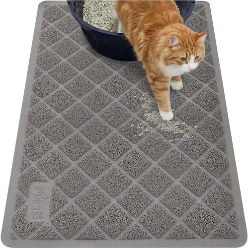 Vista 34 de GORILLA GRIP Tapete para caja de arena para gatos, resistente al agua, respaldo texturizado, fácil de limpiar, menos residuos y suelos limpios, 17 x