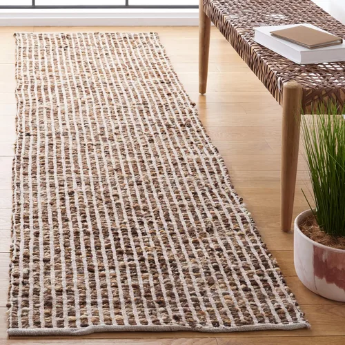 Vista 14 de SAFAVIEH Natura Collection - Alfombra de pasillo, 2 pies 3 pulgadas x 7 pies, negro y marfil, lana y yute, ideal para dormitorio, vestíbulo