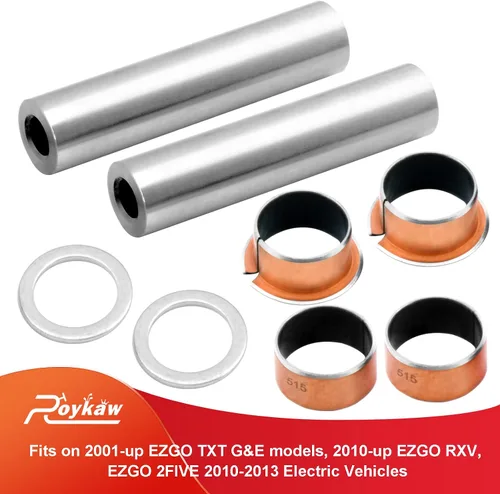 Vista 2 de Roykaw Kit de bujes de husillo King pin compatible con carrito de golf EZGO RXV 2008 en adelante/eléctrico, reemplaza al OEM # 601707, 614034