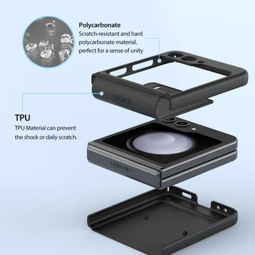 Vista 8 de araree Aero Flex - Funda para Galaxy Z Flip 5 con protección de bisagra, funda protectora delgada (PC) con protector de bisagra (TPU), compatible