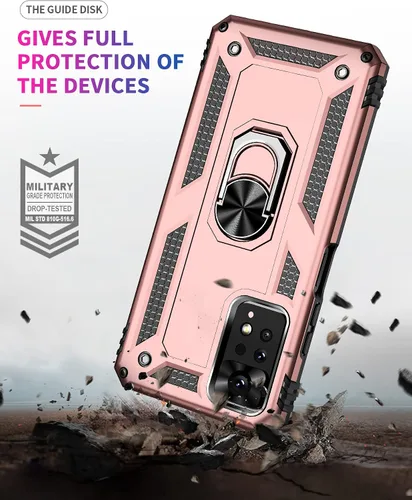 Vista 4 de Funda para Xiaomi Redmi Note 11 Pro con protector de pantalla, función atril de protección resistente de doble capa a prueba de golpes, funda