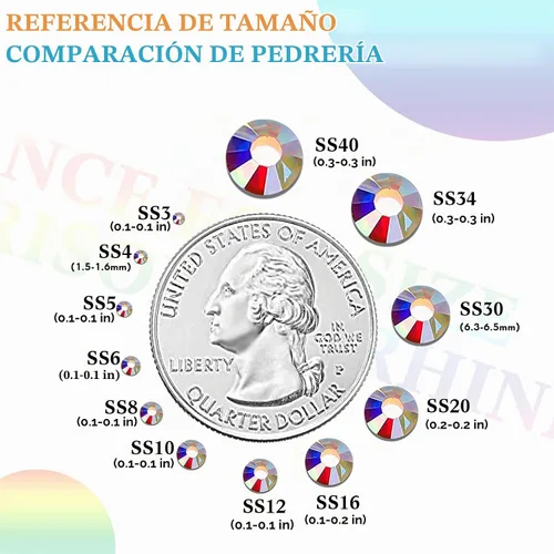 Vista 5 de Cindeer 14400 unidades de diamantes de imitación termoadhesivos de cristal de gran cantidad con parte trasera plana, diamantes de imitación