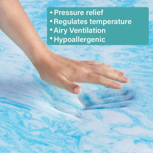 Vista 6 de Foamma - Colchón de espuma viscoelástica de gel de 3.9 in para cama plegable o cama de invitados, funda de algodón orgánico lavable, marco
