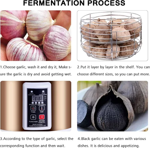 Vista 5 de Fermentador de ajo negro Caja de fermento inteligente automática 6L Fermentación rápida de 7 días Ajo negro Arroz dulce Fabricante de vino Natto