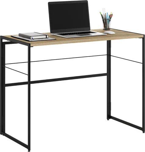 Vista 17 de Furinno Simplistic - Escritorio de 32 pulgadas de ancho, escritorio para Pino ámbar