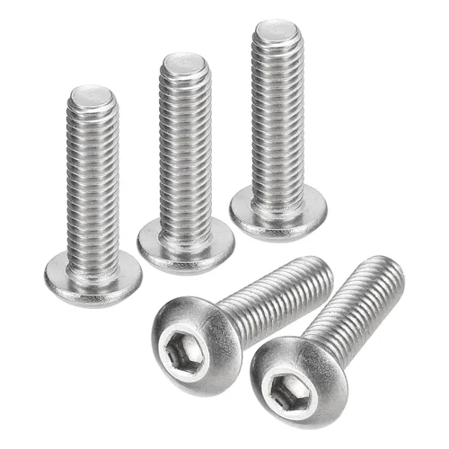 Vista 27 de Uxcell tornillos de cabeza de botón #8-32x1, 20 unidades, pernos hexagonales de acero inoxidable 304, tornillos de rosca completa con cabeza