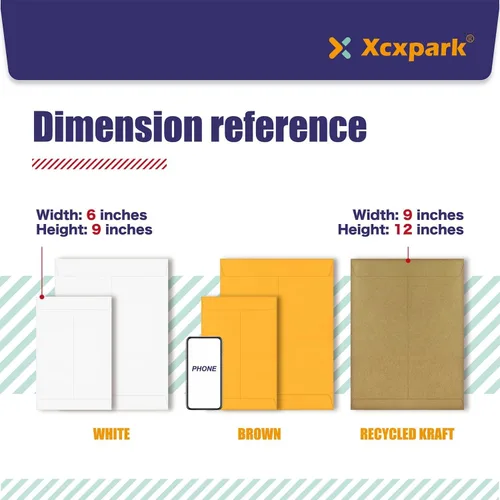 Vista 3 de Xxcxpark 120 sobres de seguridad para catálogo de 6 x 9 pulgadas, sobres autoadhesivos imprimibles, sobres marrones antidesgarros, para tarjetas