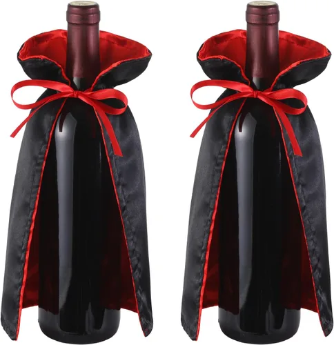 Vista 8 de Decoración de cubierta de botella de vino de Halloween – Drácula y vampiro para vino de regalo