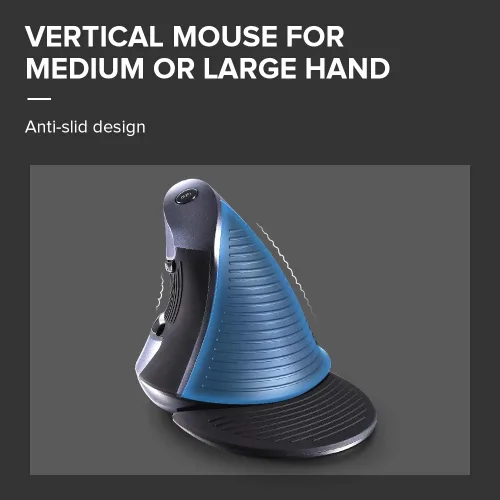 Vista 4 de DeLUX Mouse vertical con cable, mouse ergonómico para computadora con 6 botones programables, 4200 DPI, reposamanos extraíble y para túnel carpiano