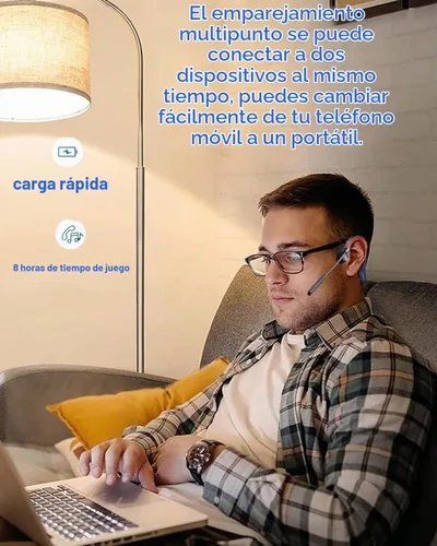Vista 4 de Auriculares Bluetooth YouthWhisper con micrófono, auriculares de oreja abierta, auriculares inalámbricos Bluetooth 5.2 con auriculares duales CVC8.0