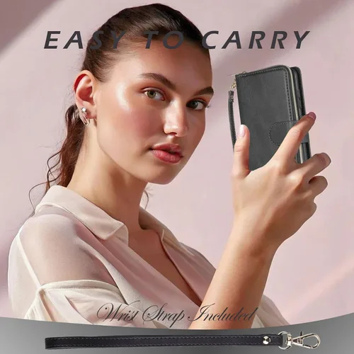 Vista 3 de Funda tipo cartera de cuero con 9 tarjetas para Samsung Galaxy S20 Series