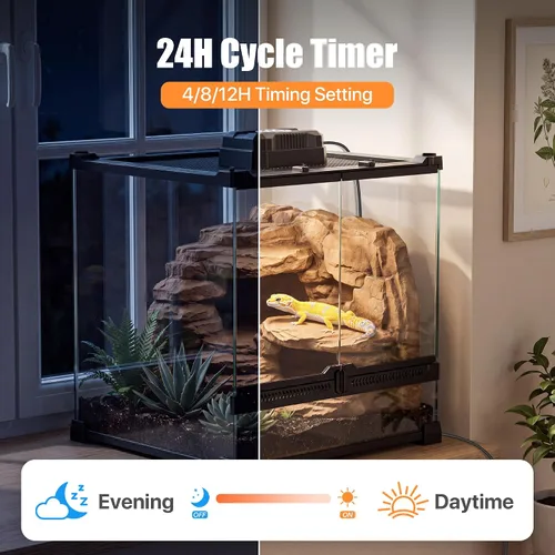 Vista 5 de Luz de reptil LED UVB regulable con temporizador automático, 4.3