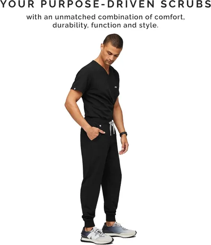 Vista 7 de FIGS Tansen - Pantalones deportivos para hombre, ajuste delgado, 5 bolsillos, elástico en 4 direcciones, pantalones quirúrgicos antiarrugas