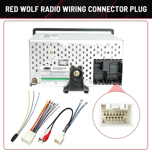Vista 5 de RED WOLF Arnés de cableado de radio RCA Plug con kit de convertidor reductor reductor de 12 V a 5 V para Ford Mustang Explorer 2000-2004, Lincoln