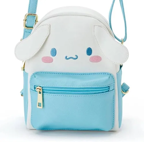 Vista 4 de ZJYJING Mini bolso de hombro lindo de dibujos animados de anime, mochila de PU, bolso escolar para niños y niñas, cosplay (azul), Azul, Anime