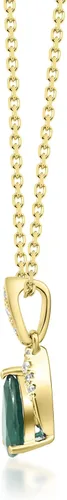 Vista 3 de Gin Grace Colgante de esmeralda zambiana natural de oro amarillo de 10 quilates con diamantes naturales para mujer joyería ética auténtica