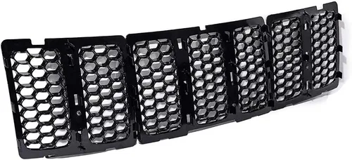 Vista 15 de Juego de 7 piezas de insertos de parrilla delantera negra estilo malla de panal compatible con Jeep Cherokee 2014-2018 Malla negra mate + ribete