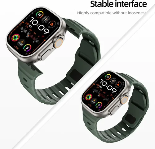 Vista 5 de Correas de silicona deportivas compatibles con Apple Watch Band de 1.929 in, 1.811 in, 1.772 in, 1.732 in, 1.654 in, 1.614 in, 1.575 in, 1.496 in