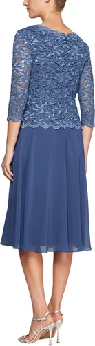 Vista 2 de Alex Evenings Vestido de mujer con corpiño bordado hasta la rodilla, vestido para madre de la novia, vestido de invitada de boda