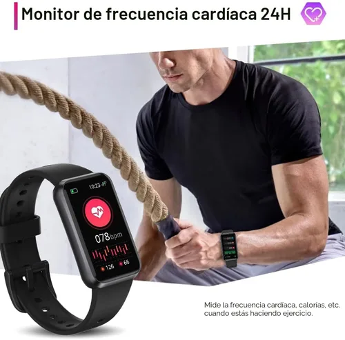 Vista 2 de Monitor de actividad física, monitor de sueño de frecuencia cardíaca de oxígeno en sangre, pantalla OLED de 1.47 pulgadas, monitoreo de salud