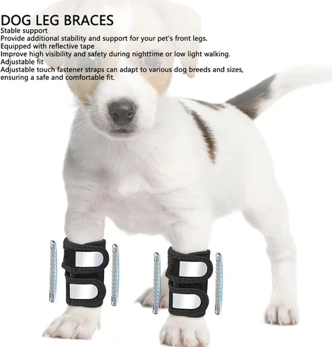 Vista 4 de Sorandy Adjustable Reflective Dog Knee Brace, Breathable Secure Dog Canine Front Leg Brace for Cruciate Ligament, Arthritis Relief, Wound Care &
